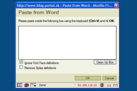 paste from word
